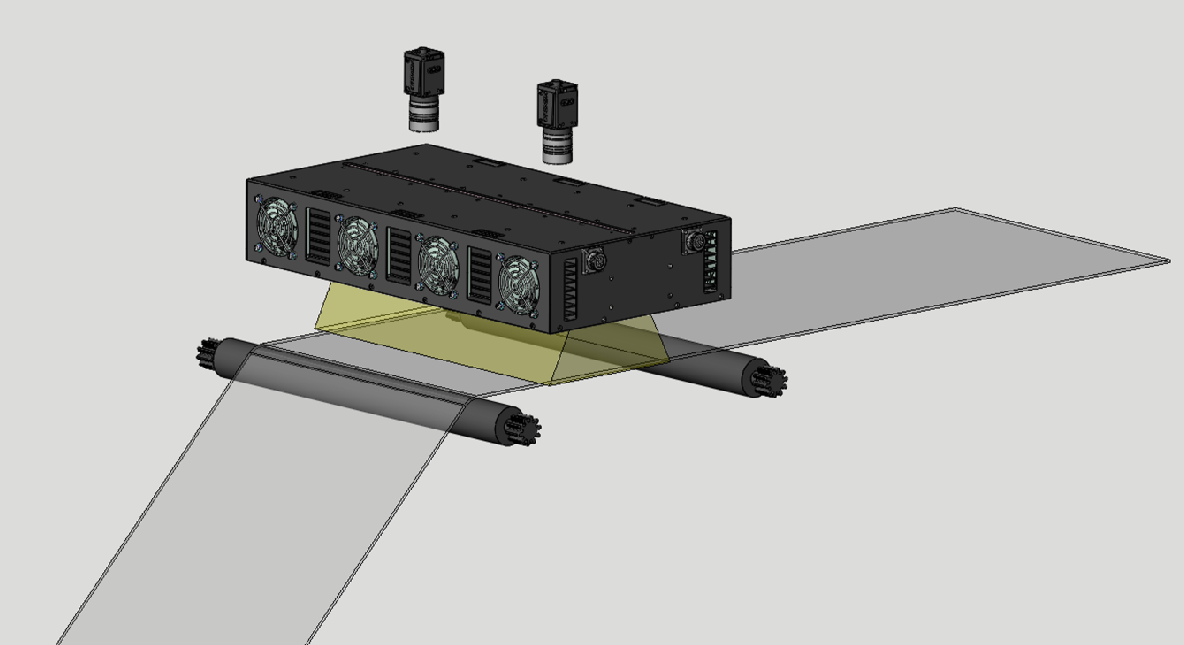 Tunnel Line Lights for Wraparound Surface Inspection optical setup detail