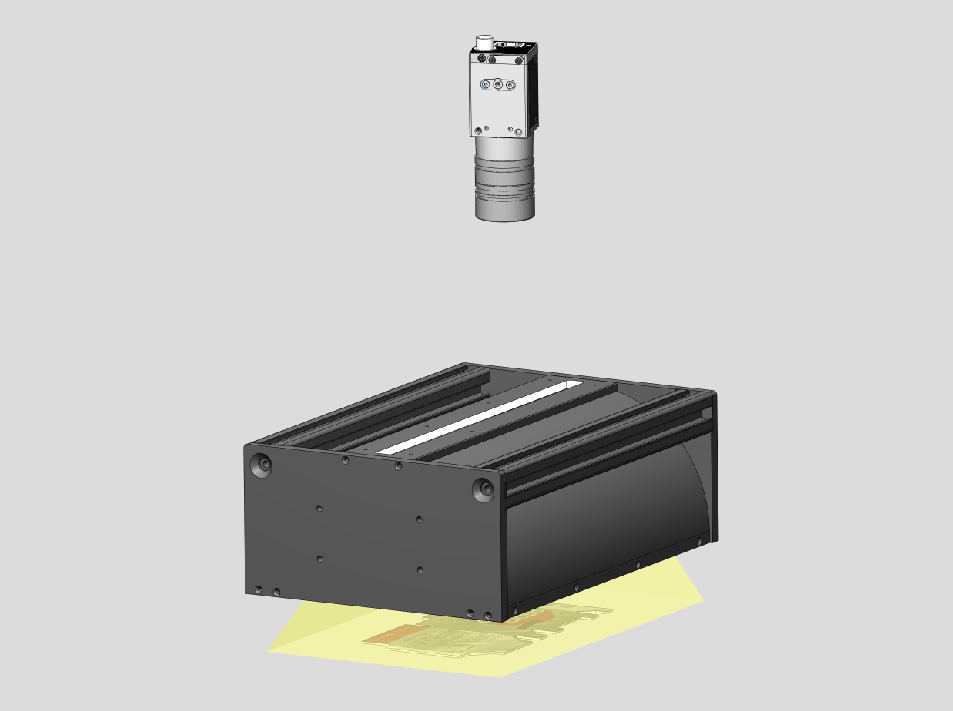 Compact Narrow Tunnel Line Lights for Reflection-Free Inspection optical setup detail
